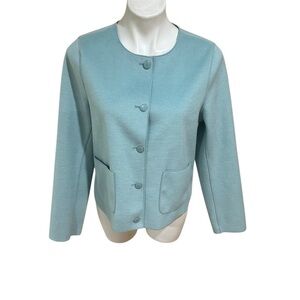 Bagatelle Blue Blazer Tailored Cropped “Powder Blue Minimalist